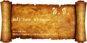 Wéber Vilmos névjegykártya